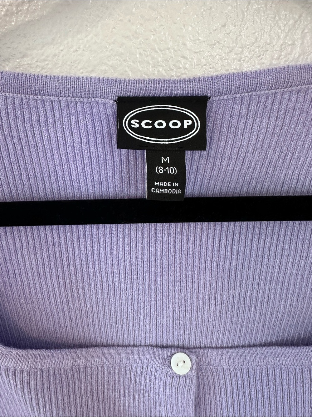 Lavender Ribbed Square-Neck Button-Front Top - Picture 3 of 5